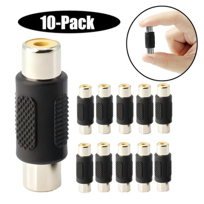 10-Pack AV RCA Audio Video Female to Female Jack Coupler Adapter Connector