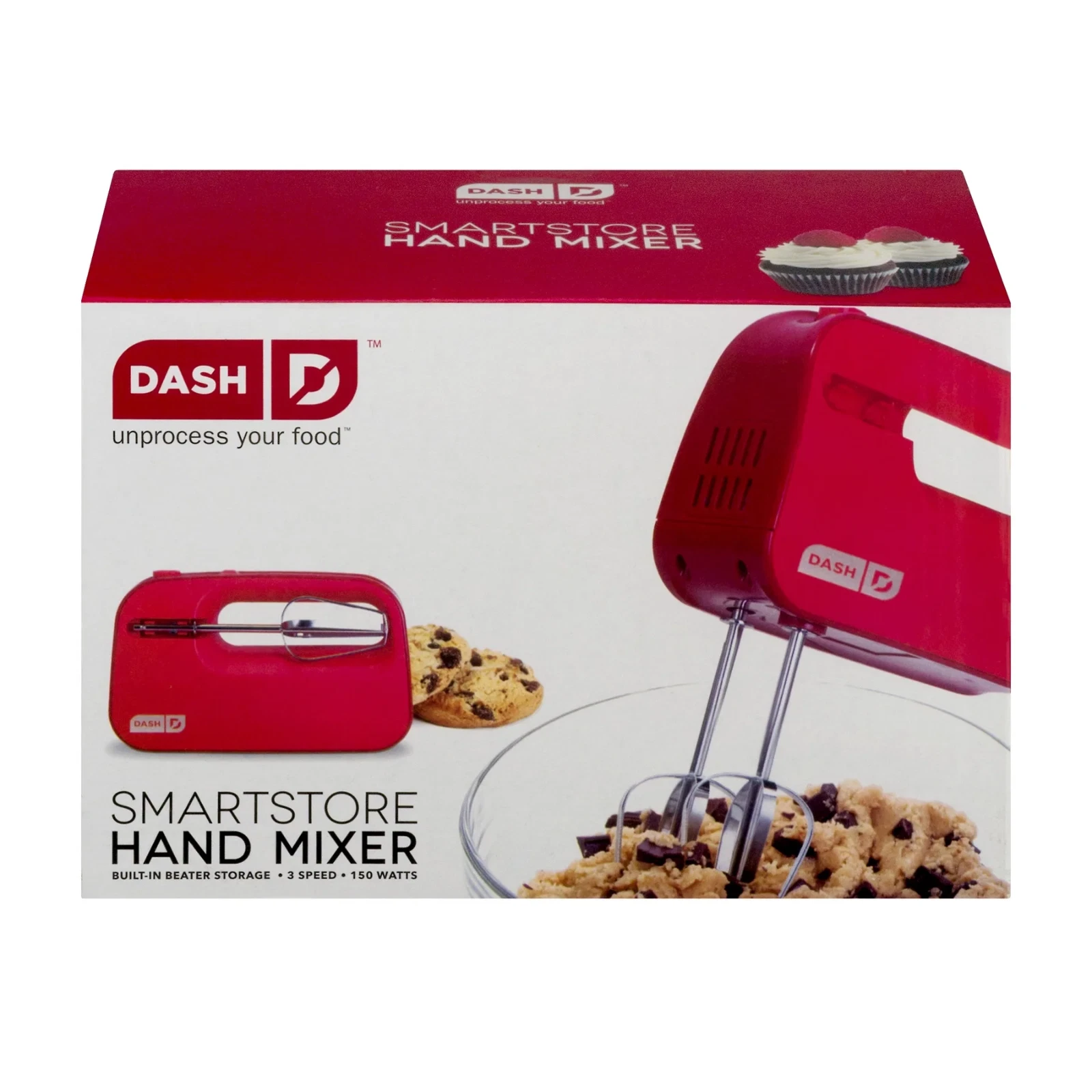 DASH Smartstore Hand Mixer 3 Speeds 150 Watts Built-In Beater Storage Red
Opens in a new window or t