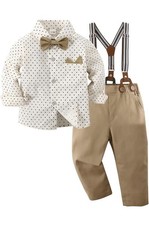 ARTMINE Toddler Boy Clothes Suit Gentleman Wedding Outfits, Formal Dress Shirt