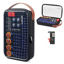 Battery Organizer Storage Case with Tester, Clear Batteries Storage Organizer...