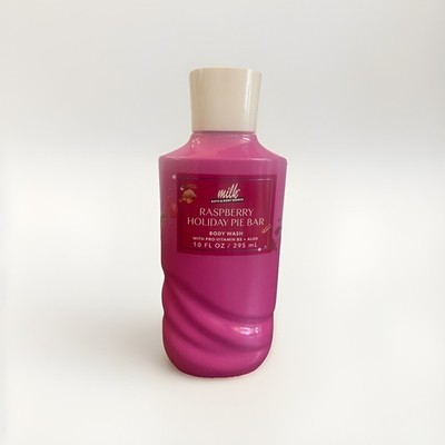ALL NEW Milk Bar Raspberry Holiday Pie Bar Body Wash Gel 10 oz Bath & Body Works