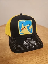 Pokemon Pikachu Snapback Hat Adjustable Black Mesh Bioworld New With Tags
