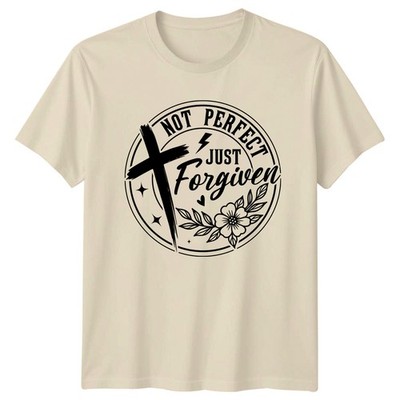 Not Perfect Just Forgiven Damen T-Shirt Christlicher Glaube Religion