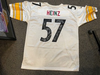HEINZE 57 PITTSBURGH STEELERS TEAM SIGNED JERSEY BEN WARD BETTIS PORTER HAMPTON