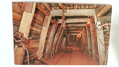 Vintage Underground Mine Postcard Duluth MN Rustic Mining Scene