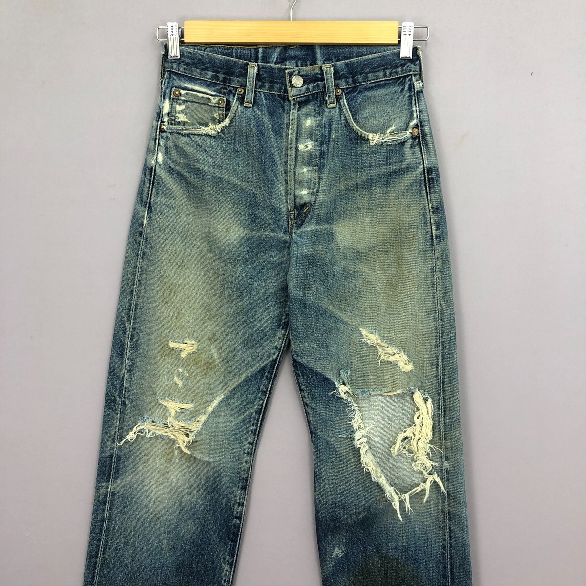 Vintage 90s Levi's 503B Jeans Distressed Selvedge Men's Faded Wash