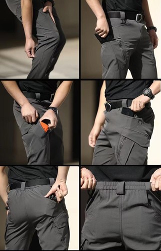 Men's Spring Autumn Tactical Cargo Elastic Pants Combat Trekking Hiking Camping - Picture 13 of 25