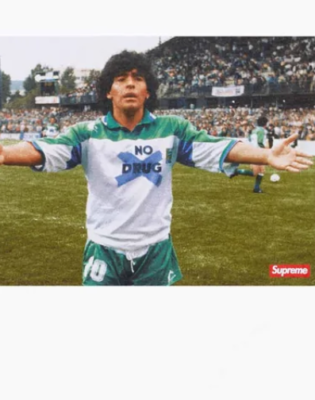 Supreme Maradona Soccer Jersey XL tシャツ Supreme Maradona Photo Tee White Size 2XL XXL SS24 New Ships Fast