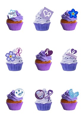 Kuchenaufleger Alzheimer's Charity 33 Stand Up Essbare Waffel Papier Dekorationen