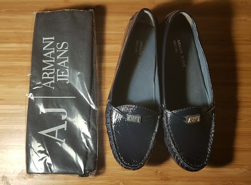 Armani Jeans mocassini donna in vernice blu | eBay