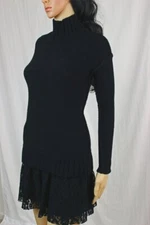 Ladies Ralph Lauren Black Linen Turtleneck Sweater  ~NWT~