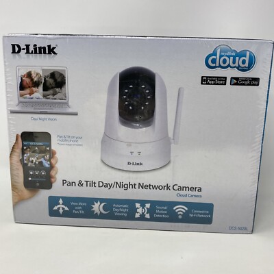 D-Link DCS-5020L Wireless N Day & Night Pan/Tilt Cloud Camera-White - New/Sealed