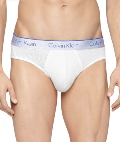 Calvin Klein Men's Underwear Air Fx Micro Hip Brief White Royal Blue Size  Large