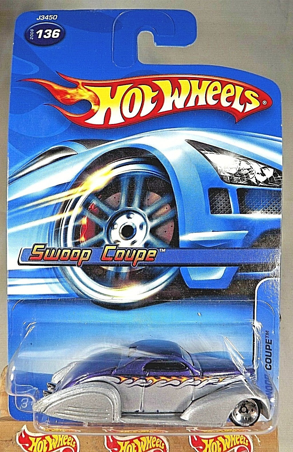 2006 Hot Wheels Collector No #136 SWOOP COUPE Purple/Gray w/5Sp-5Dot Dish Spoke