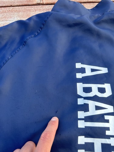 BAPE Navy Blue Windbreaker Jacket Sz M Long Sleeve A Bathing Ape Logo Polyester - Picture 8 of 12