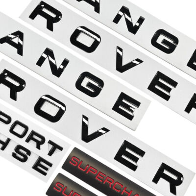 Neu 5x schwarze Supercharged-Buchstaben für RR Sport HSE Front/Heck