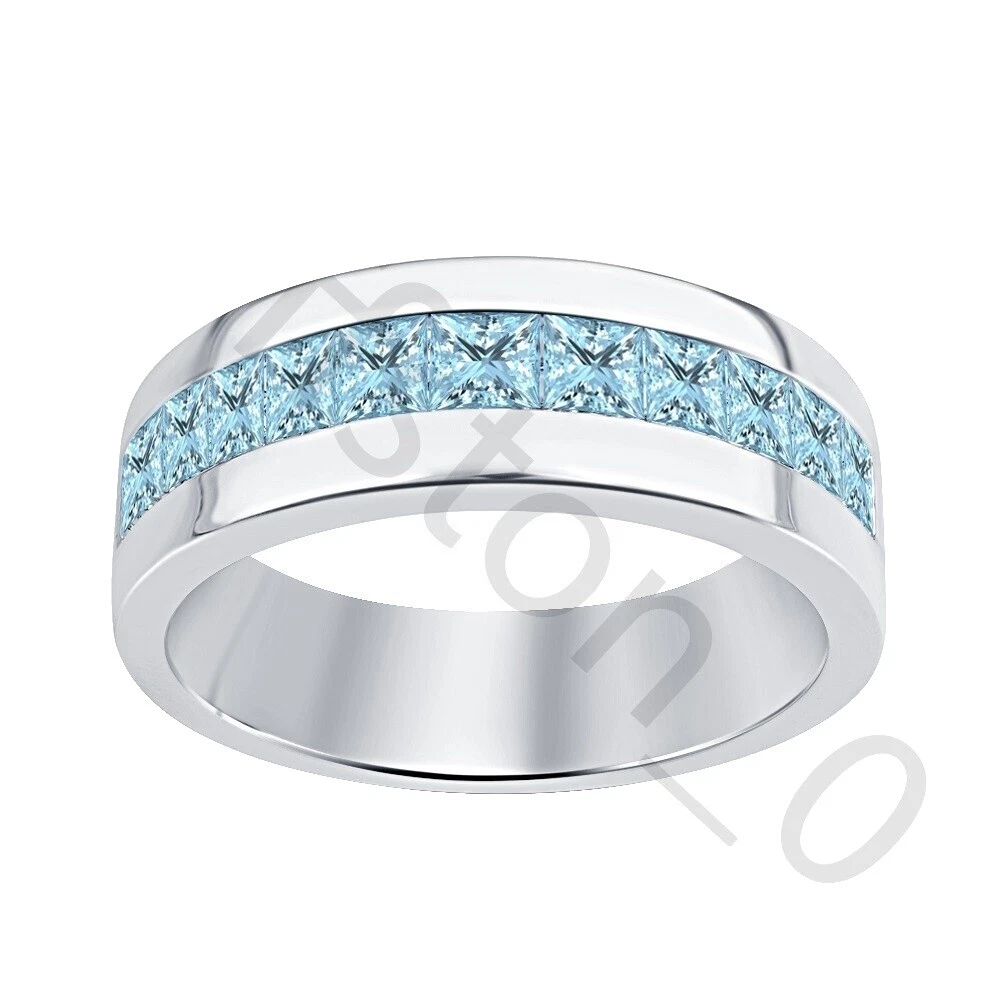 Мужские кольца аквамарин белый ремешок