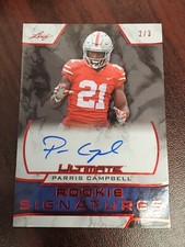2019 Leaf Ultimate Draft Red Parris Campbell Ohio St Colts Rookie Auto #'d 2/3