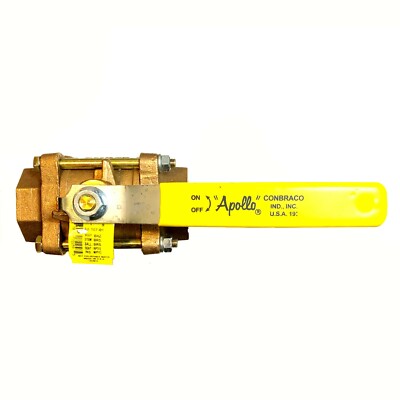Apollo 82-107-01 82-100 Series 1-1/2'' 3-PCs. Female Full Port Bronze Ball Valve