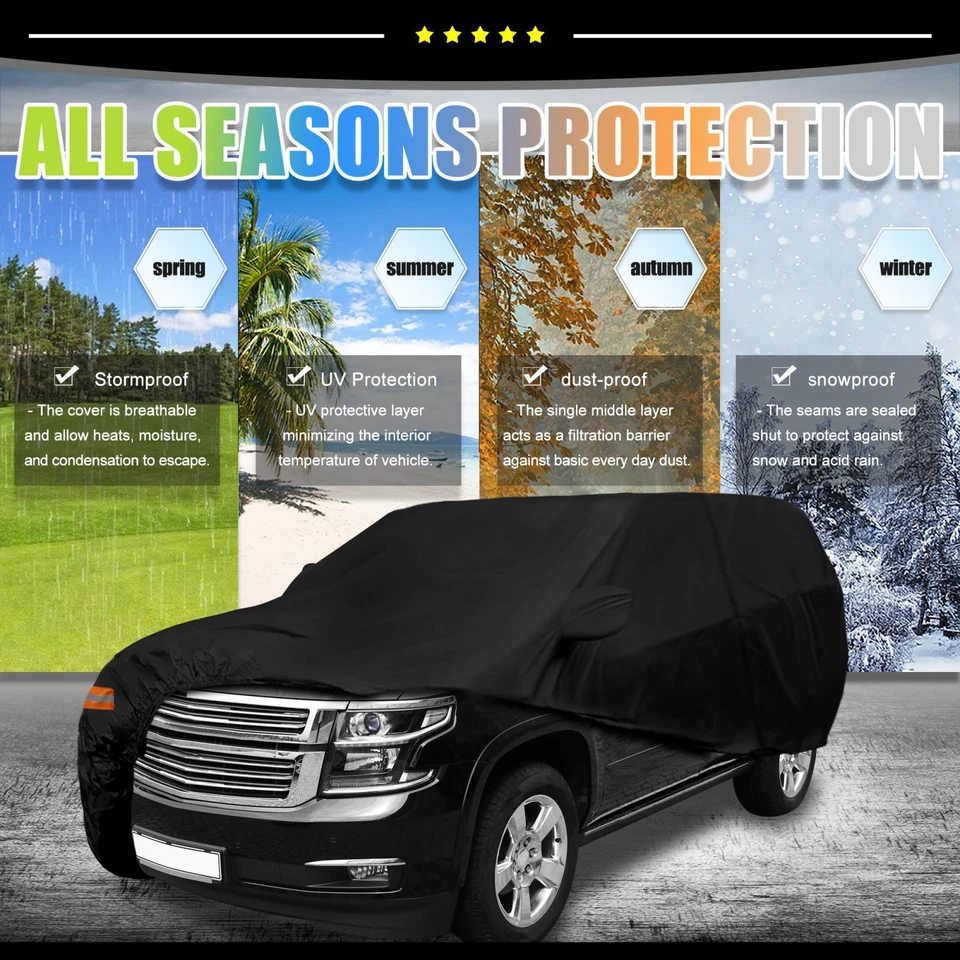Cubierta de coche SUV para Chevrolet Tahoe 4 puertas 2007-2020 impermeable pieza de 1 negro Foto 2 de 4