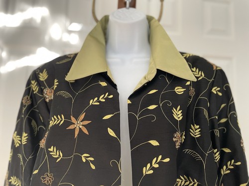NEW- MSK Women- Size 2X - Evening Wear Jacket- Beaded Embroidered- Apple Green - Picture 3 of 16