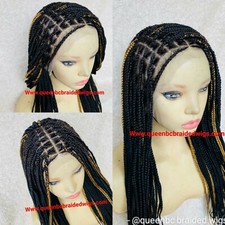 Braided wig:lace frontal knotless box braids Wig. Knotless braids wig.