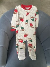 CARTERS-BROWN FACED SANTA FLEECE FOOTED PAJAMAS 24 MONTHS is BRAND NEW WITH TAG