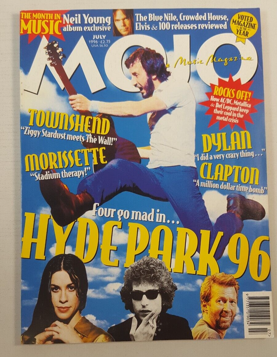 HYDE PARK 96 MOJO MUSIC MAGAZINE #32 JULY 1996 DYLAN CLAPTON YOUNG COVER UK