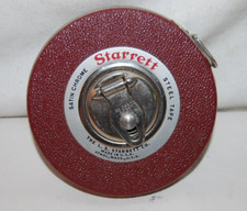 Starrett No. C 530 Push Button Satin Chrome Metal Tape Measure 50ft.