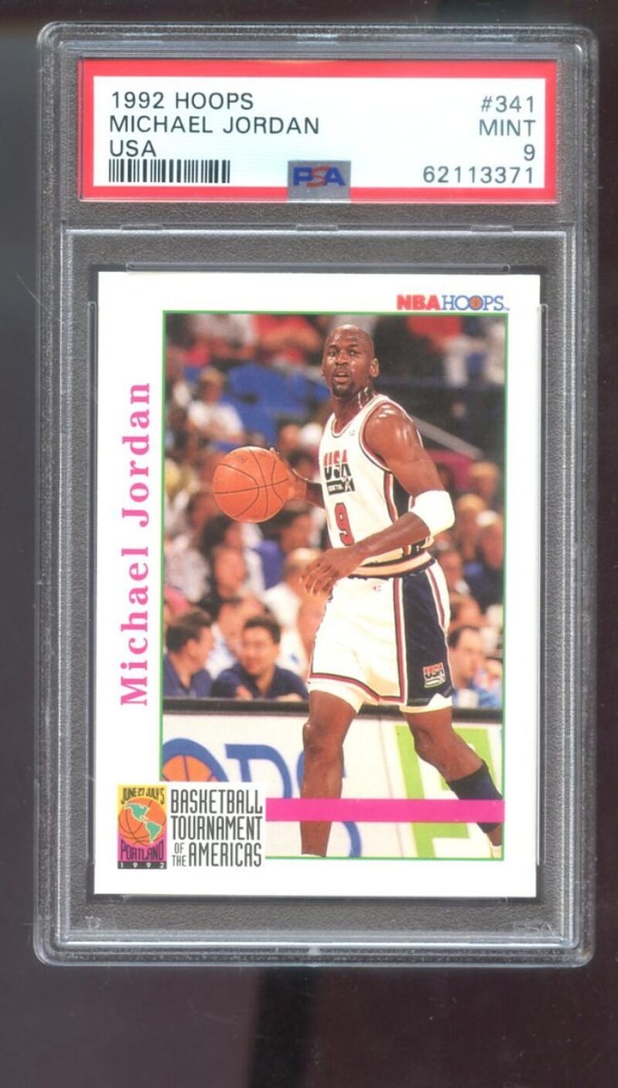 1992-93 Hoops #341 Michael Jordan USA PSA 9 Graded Basketball Card