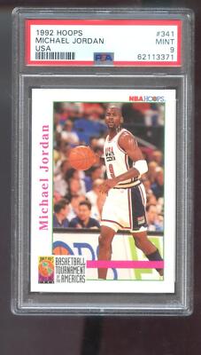 1992-93 Hoops #341 Michael Jordan USA PSA 9 Graded