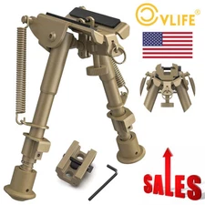 6-9" Spring Return Hunting Rifle Bipod w/ 20mm Picatinny Rail Mount Adapter SALE