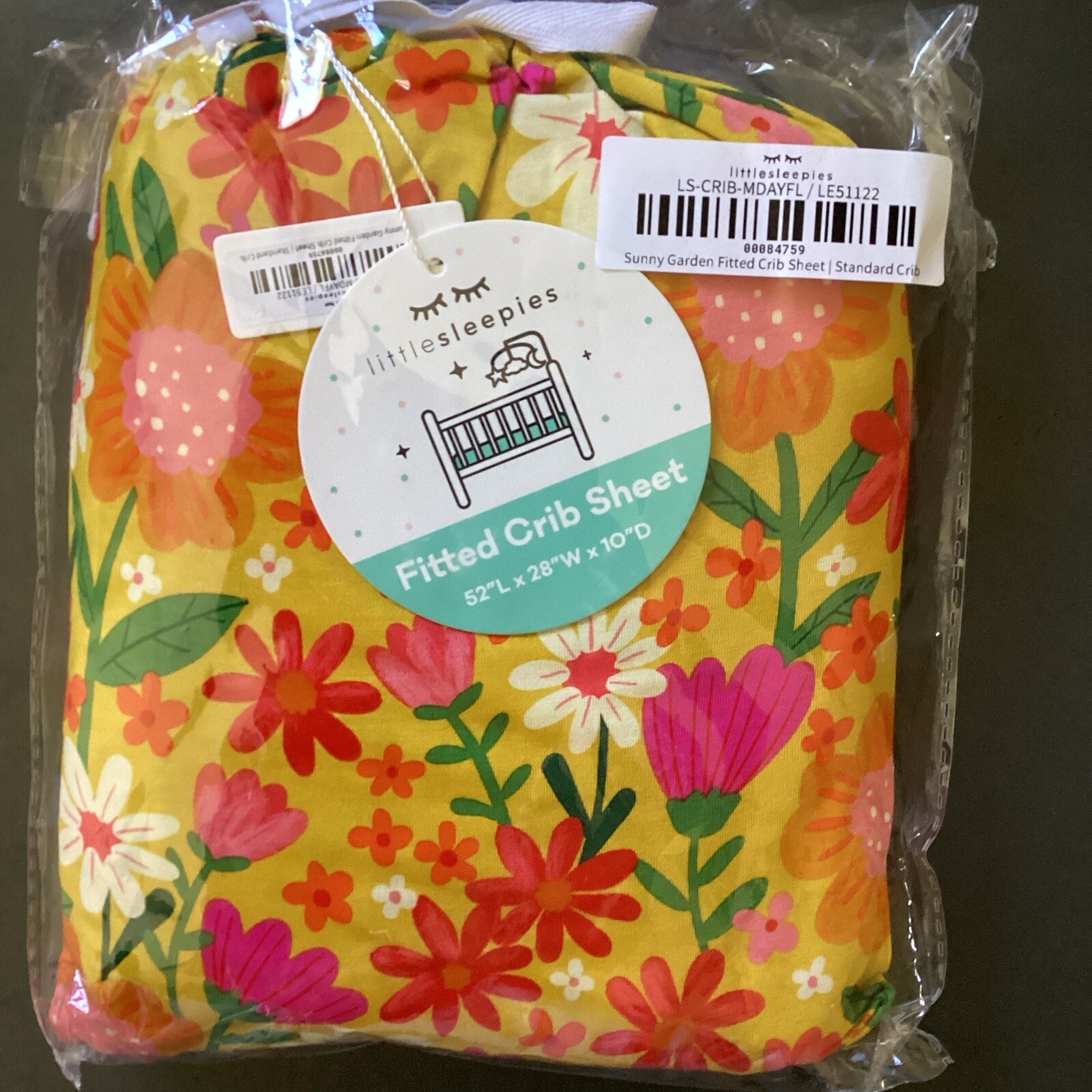 Little Sleepies Sunny Garden Crib Sheet Rare Brand New eBay