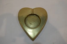 Vintage Brass Heart Shaped  Ashtray Originally from India 5 inches long
