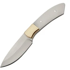 Knifemaking Blade Blank 2.75" Satin Stainless Drop-Point w/Brass 6.5" Overall