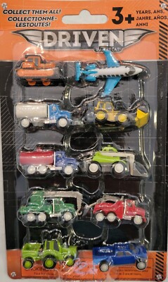 Driven Pocket Fleet Mini Vehicle Pack of 10 New Construction Airplane Battat
