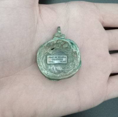Extrem antiker Amulett Anhänger Stil Wikinger Prat de Seabra Paris Rotkupfer