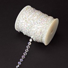 IRIDESCENT DIAMOND-CUT ACRYLIC CRYSTAL BEAD ROLL   99 FEET