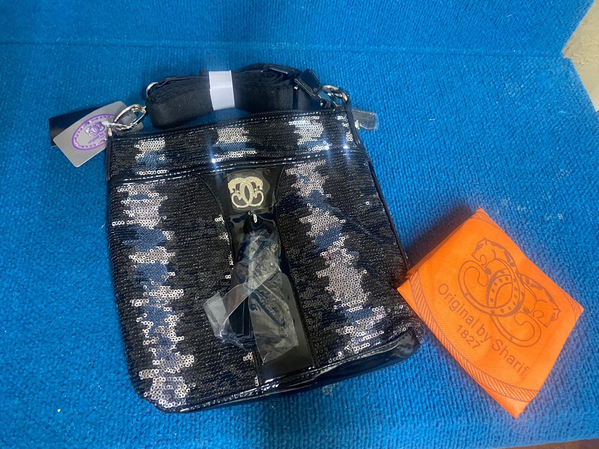 BLACK SILVER OR BOTH SHARIF DESIGNER PURSE SEQUINED SHOULDER STRAP 9