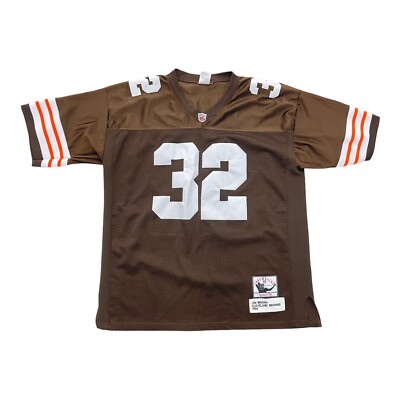 1964 Cleveland Browns #32 Jim Brown Mitchell And Ness Throwback