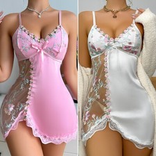 Sexy Women's Lingerie Silk Lace Underwear Sleepwear Night Dress Babydoll Pajamas