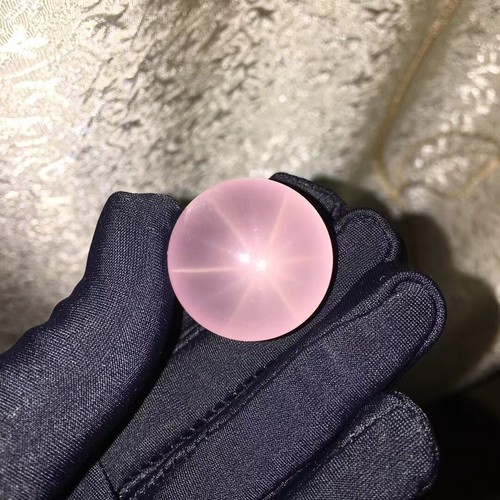 Esfera de cuarzo rosa estrella natural de 25,5 mm muestra de cristal curación - Imagen 4 de 6
