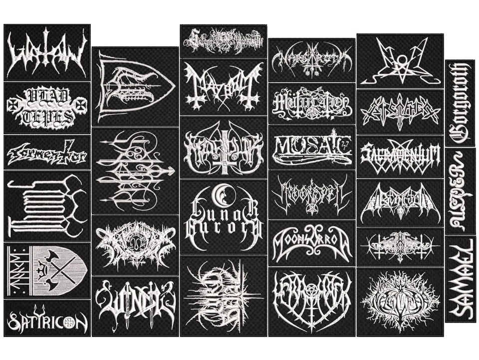 BLACK METAL full EMBROIDERY flat 10pcs/Lot Random Mix Sew-On Patches - Image 3 of 3