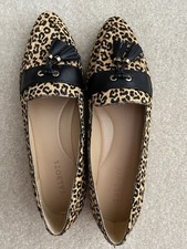 Talbots Francesca Tassel Driving Moccasins Light Leopard Calf Hair Size 9