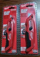 2 X Milwaukee Tool 48-22-1510 Side Slide Utility Knife Metal Body Stores Blades