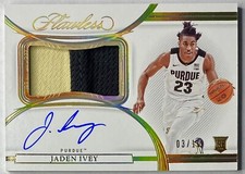 2022-23 Panini Flawless Collegiate Basketball Jaden Ivey On Card RPA Gold /10