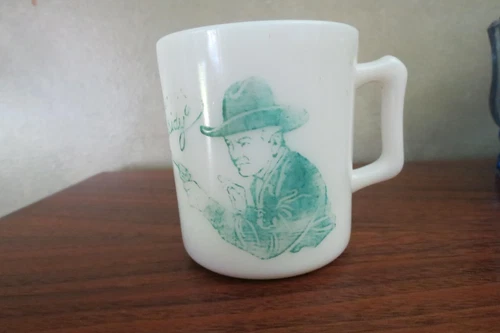 Hazel Atlas Hopalong Cassidy Mug Turquoise circa 1950's