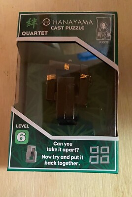 Hanayama Puzzle Bepuzzled Quartet Cast Metal Brain Teaser Level 6 NIB