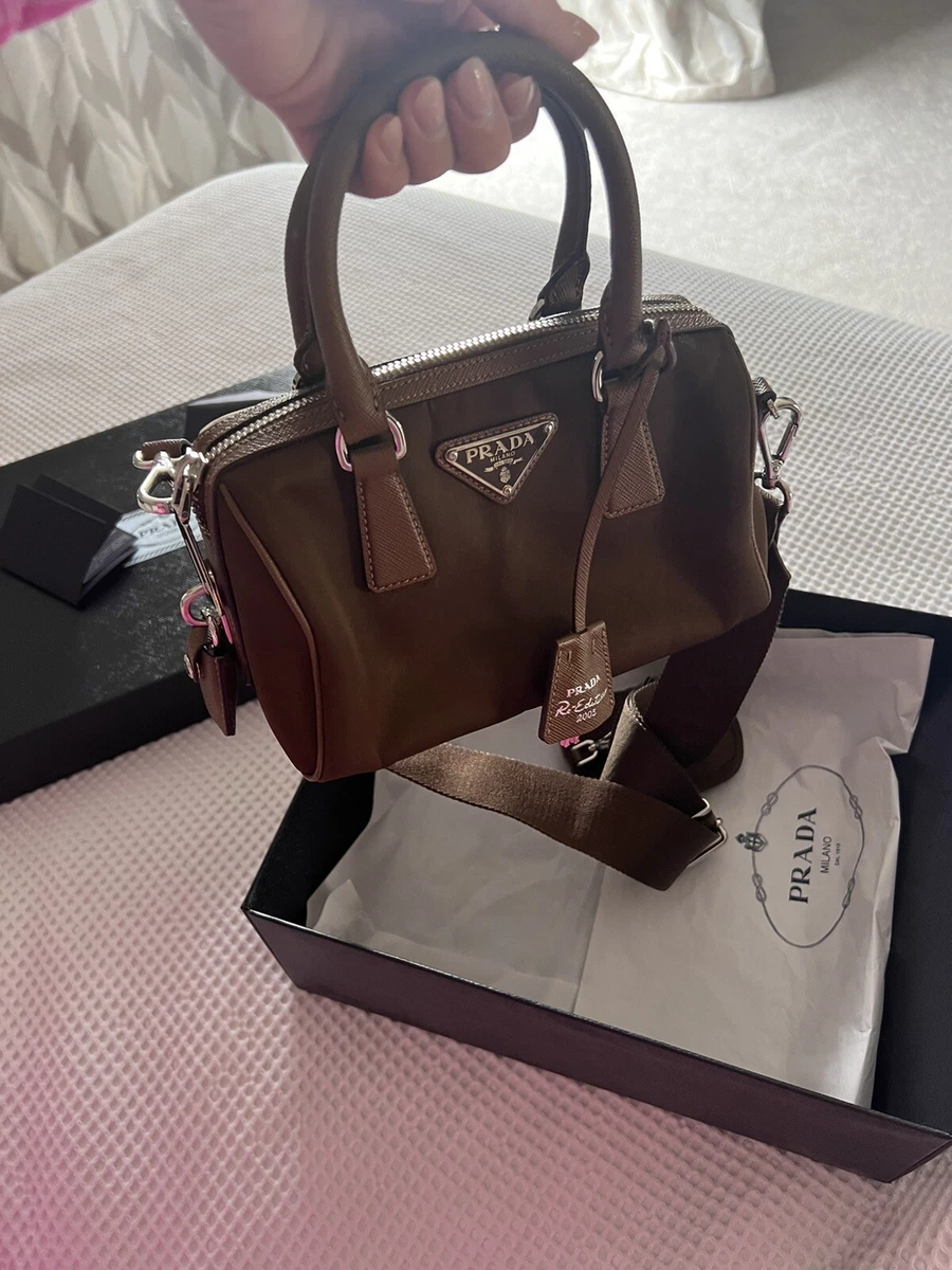 Prada Re-Edition 2005 Boston Bag Tessuto with Saffiano Leather