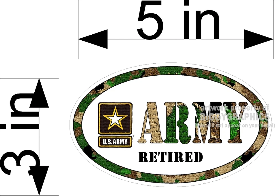 BIGGYGRAPHICS ARMY VINYL CAR TRUCK WALL DECAL RETIRED